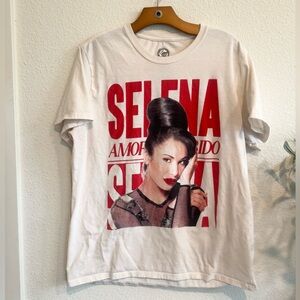 White Graphic T-Shirt with Red Print